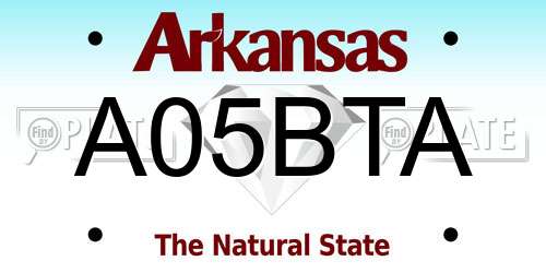 A05BTA Arkansas License Plate