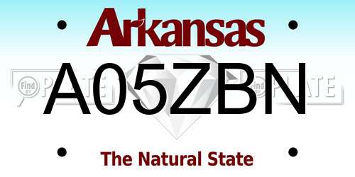 A05ZBN Arkansas License Plate