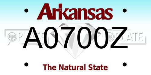 A0700Z Arkansas License Plate