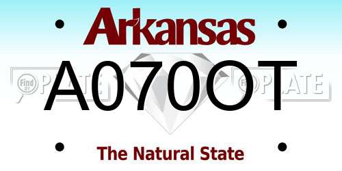 A070OT Arkansas License Plate