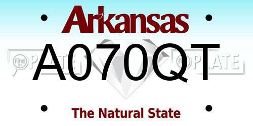 A070QT Arkansas License Plate