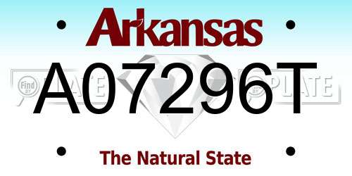 A07296T Arkansas License Plate