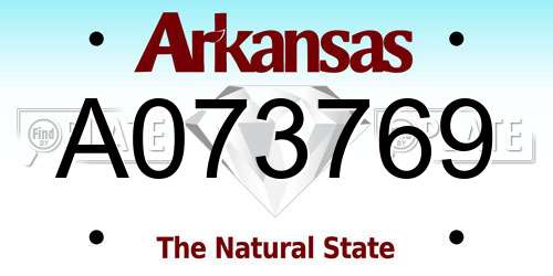 A073769 Arkansas License Plate