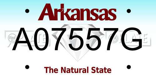 A07557G Arkansas License Plate