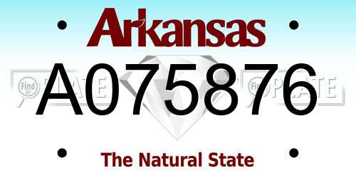 A075876 Arkansas License Plate