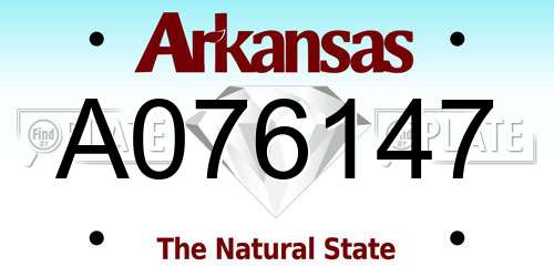 A076147 Arkansas License Plate