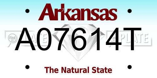 A07614T Arkansas License Plate