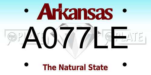 A077LE Arkansas License Plate