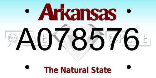 A078576 Arkansas License Plate
