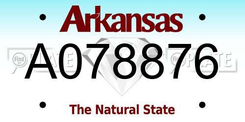 A078876 Arkansas License Plate