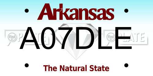 A07DLE Arkansas License Plate