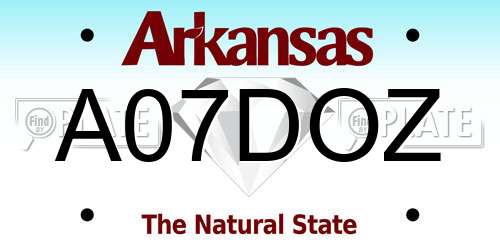 A07DOZ Arkansas License Plate