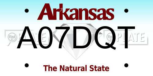 A07DQT Arkansas License Plate