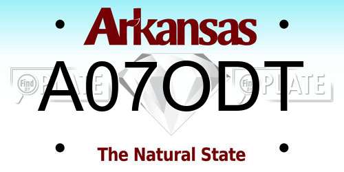 A07ODT Arkansas License Plate