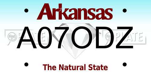 A07ODZ Arkansas License Plate