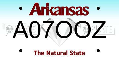 A07OOZ Arkansas License Plate