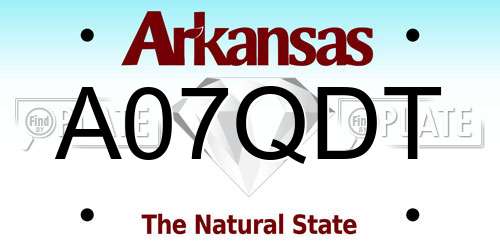 A07QDT Arkansas License Plate