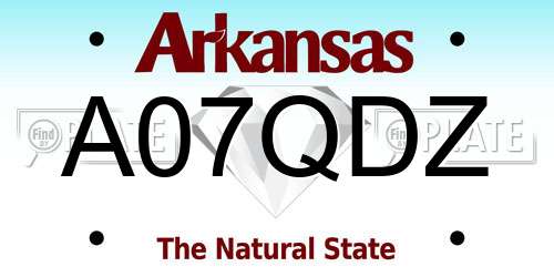 A07QDZ Arkansas License Plate