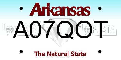 A07QOT Arkansas License Plate