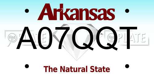A07QQT Arkansas License Plate