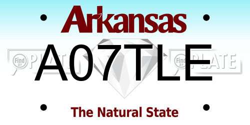 A07TLE Arkansas License Plate