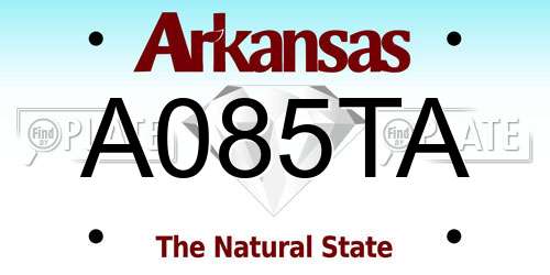 A085TA Arkansas License Plate