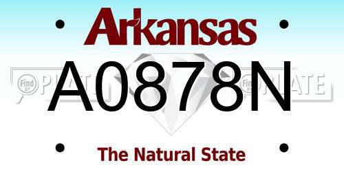 A0878N Arkansas License Plate