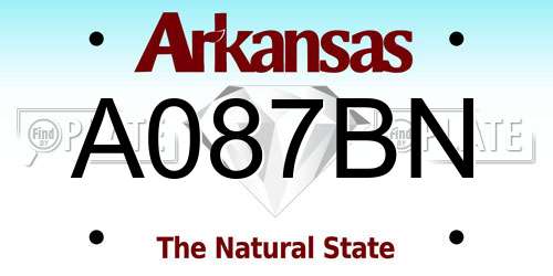 A087BN Arkansas License Plate