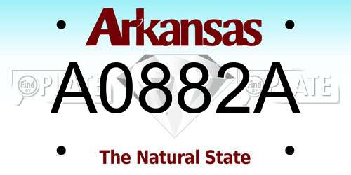 A0882A Arkansas License Plate