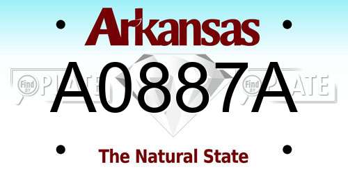 A0887A Arkansas License Plate