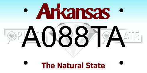 A088TA Arkansas License Plate