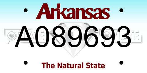 A089693 Arkansas License Plate