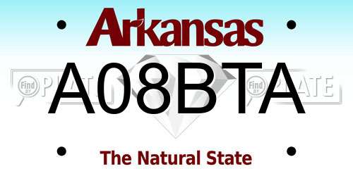 A08BTA Arkansas License Plate