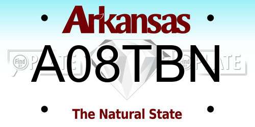 A08TBN Arkansas License Plate