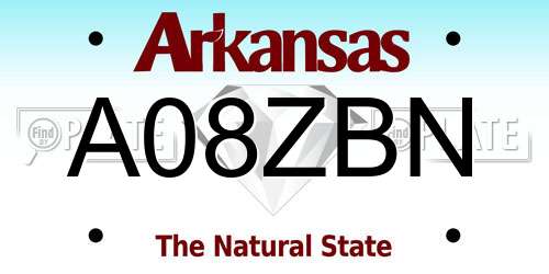 A08ZBN Arkansas License Plate