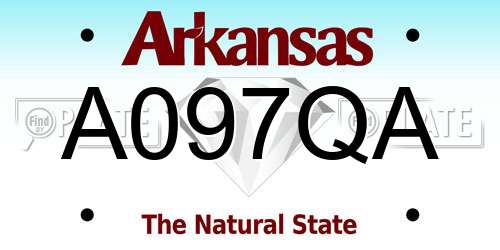 A097QA Arkansas License Plate