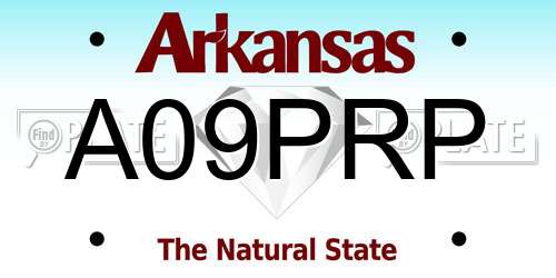 A09PRP Arkansas License Plate