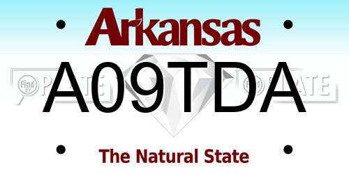 A09TDA Arkansas License Plate