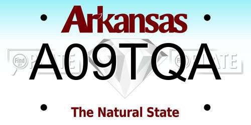 A09TQA Arkansas License Plate