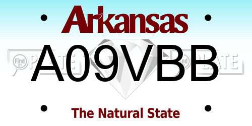 A09VBB Arkansas License Plate