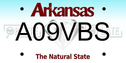 A09VBS Arkansas License Plate