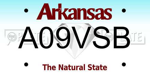 A09VSB Arkansas License Plate