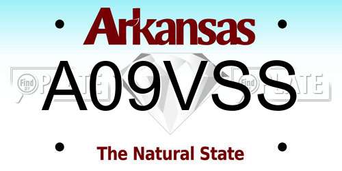 A09VSS Arkansas License Plate