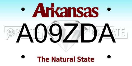 A09ZDA Arkansas License Plate
