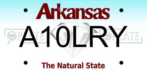 A10LRY Arkansas License Plate