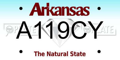 A119CY Arkansas License Plate