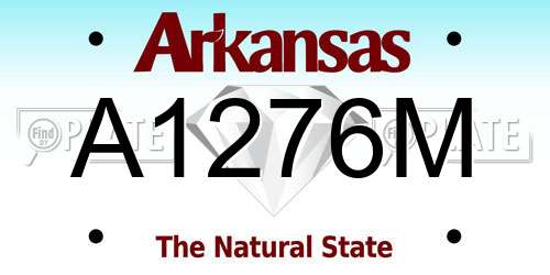 A1276M Arkansas License Plate