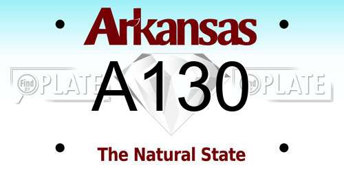 A130 Arkansas License Plate