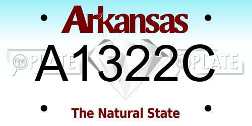 A1322C Arkansas License Plate