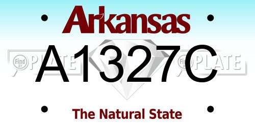 A1327C Arkansas License Plate